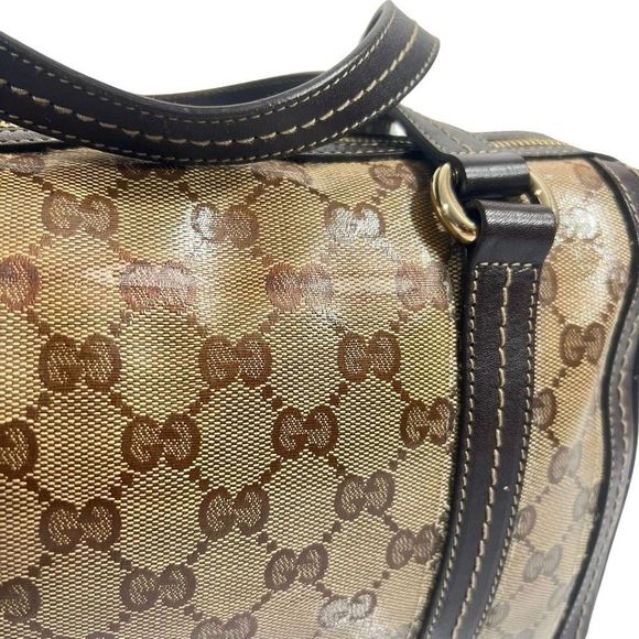 Gucci Brown monogram Crystal Duchessa Boston Bag sr#181487-new photos - Picture 11 of 15